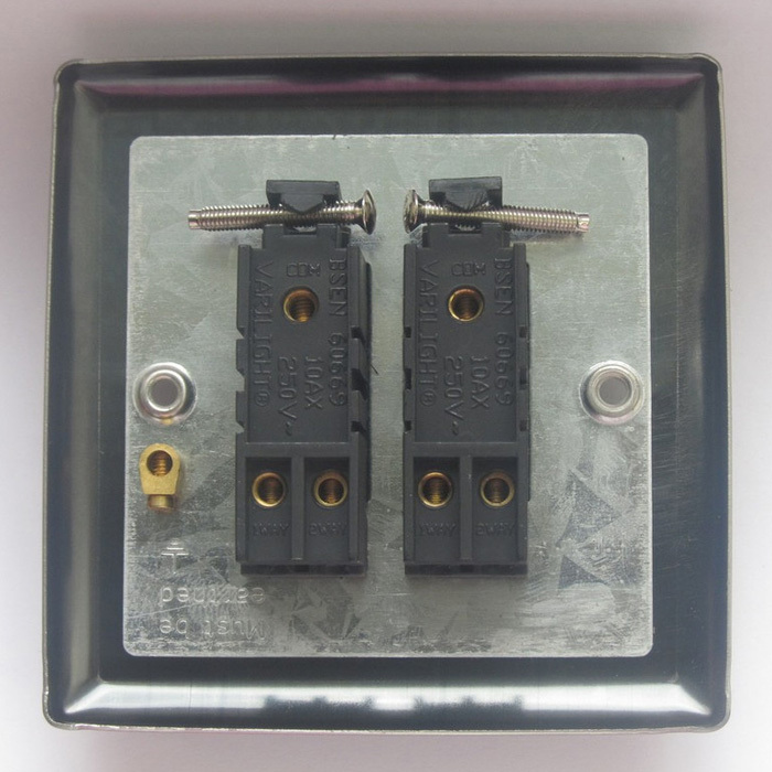 2-Gang 10A Toggle Switch - Satin Chrome Image 2