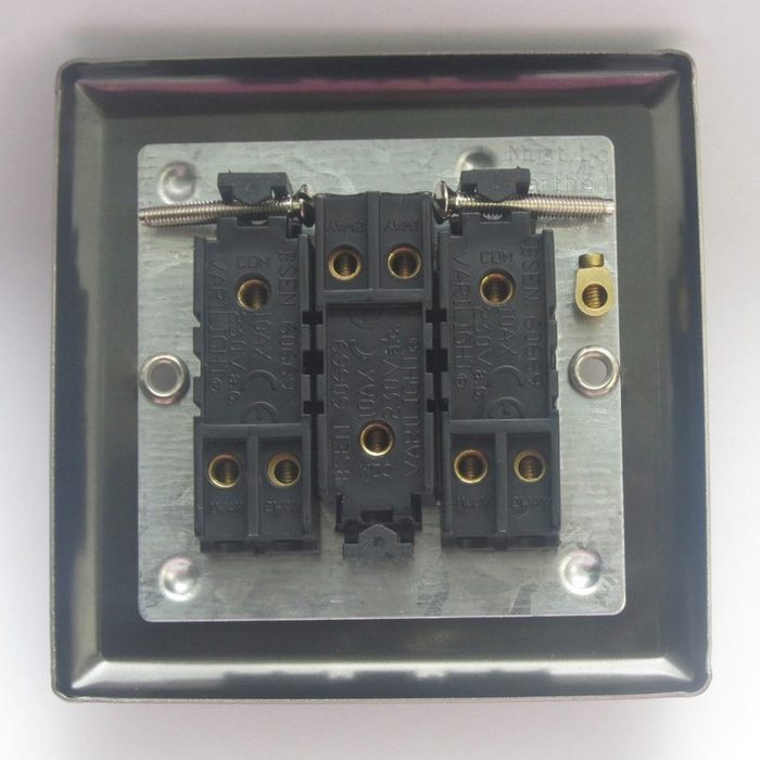 3-Gang 10A Toggle Switch - Satin Chrome Image 2