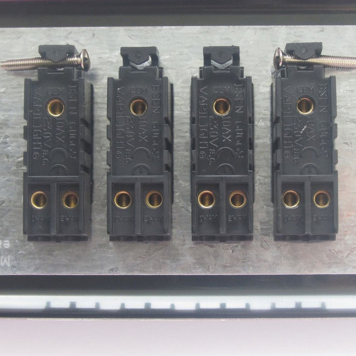 4-Gang 10A Toggle Switch - Pewter Image 2