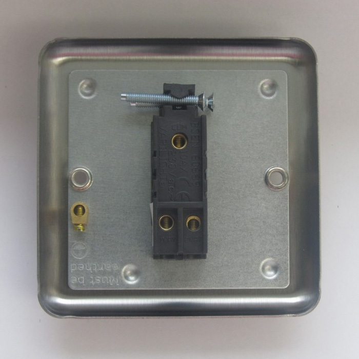 1-Gang 10A Toggle Switch - Matt Chrome Image 2