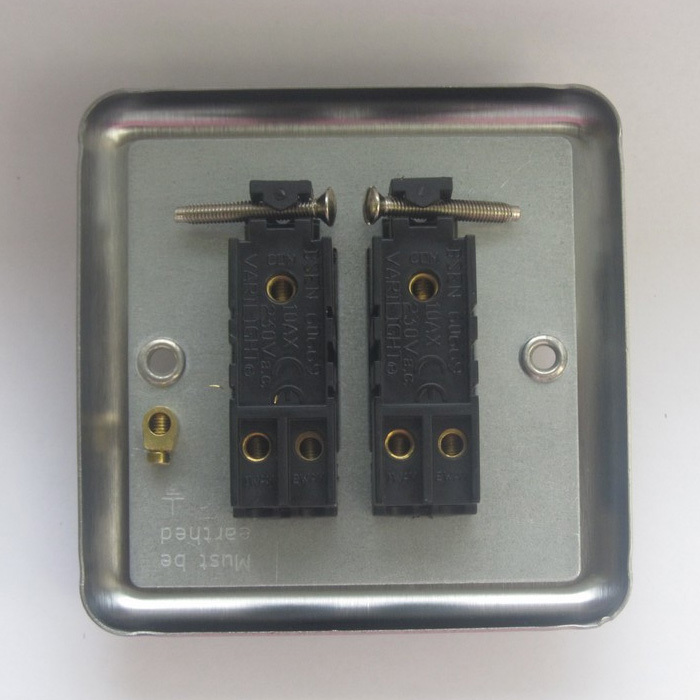 2-Gang 10A Toggle Switch - Matt Chrome Image 2