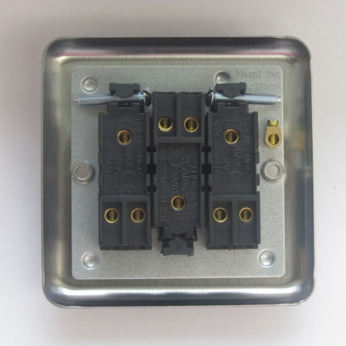 3-Gang 10A Toggle Switch - Matt Chrome Image 2