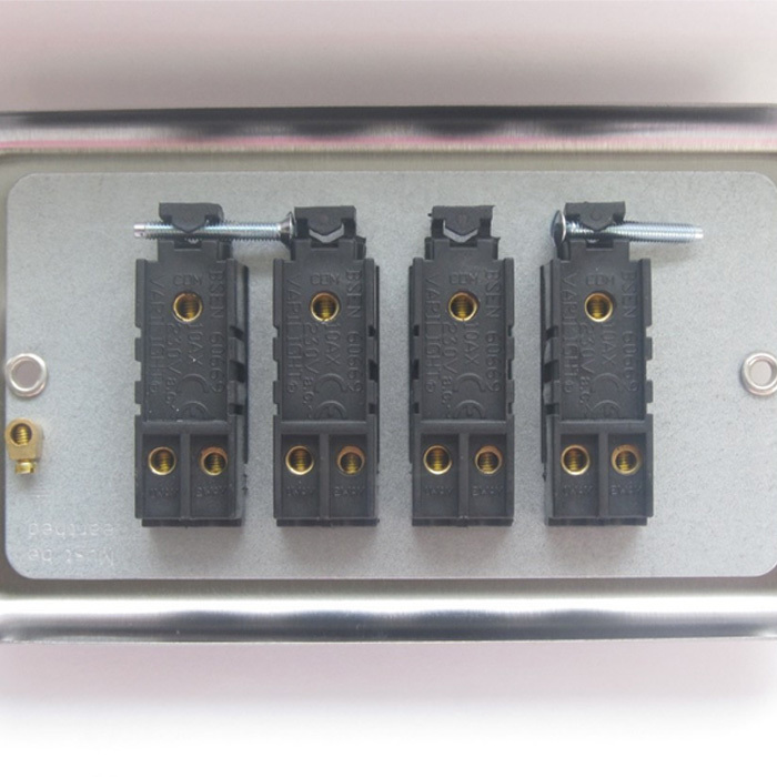 4-Gang 10A Toggle Switch - Matt Chrome Image 2