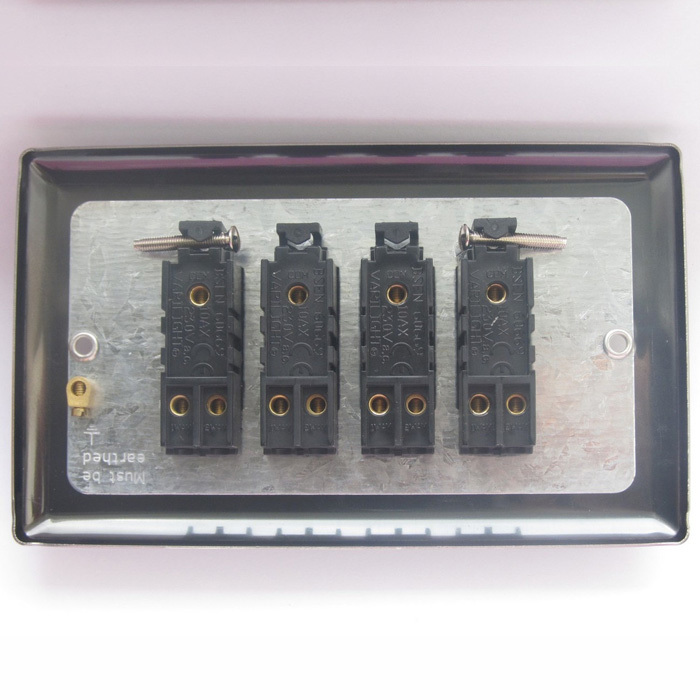 4-Gang 10A Toggle Switch - Victorian Brass Image 2