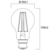 Megaman 5 Watt B22 Clear Filament LED Globe