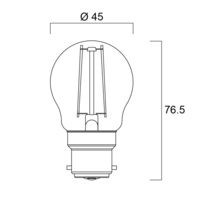 2.5 Watt B22 (Bayonet) Filament Golf Shape bulb (25w)