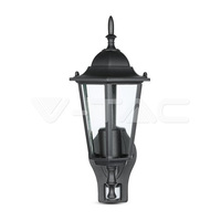 V-TAC Garden Wall Lamp E27 Matt Black With PIR Sensor