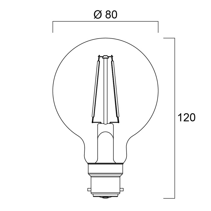4 Watt B22 Sylvania (40w) G80 LED Image 3