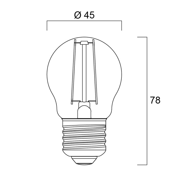 2 Watt E27 (ES) Filament Golf Bulb (25w) Image 3