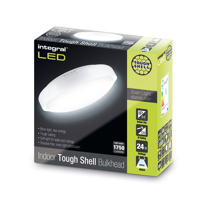 12W Tough Shell LED Bulkhead IP44 IK10 Image 3