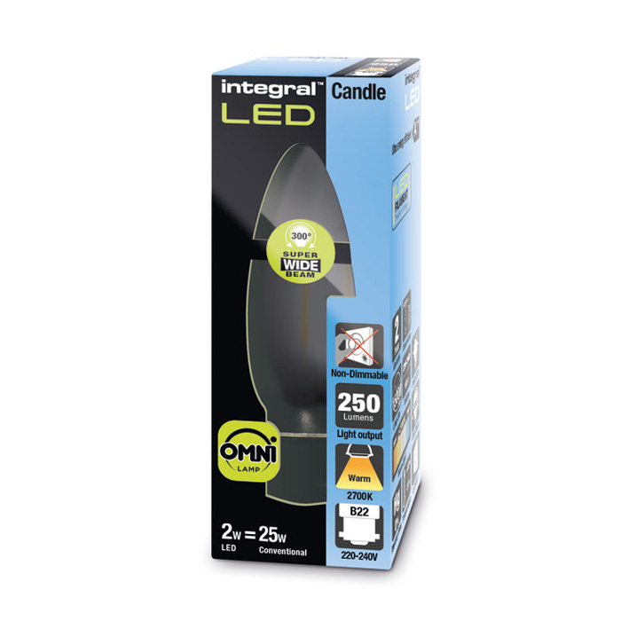 4 Watt B22 Filament LED Candle (40w) Image 3