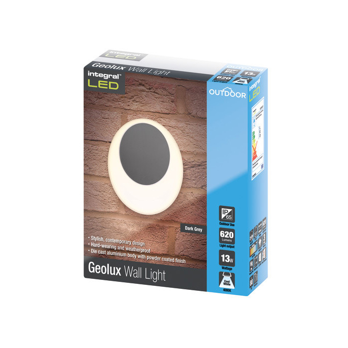 Outdoor Geolux 13W 4000K 600lm IP65 Non-Dimmable Dark Grey Image 3
