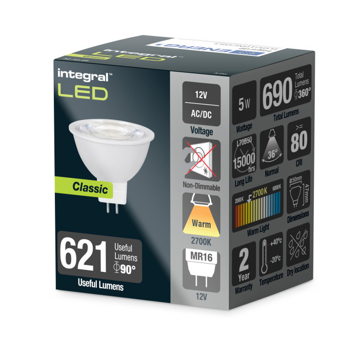 4.8 Watt Glass MR16 2700k Warm White (35w) Image 3