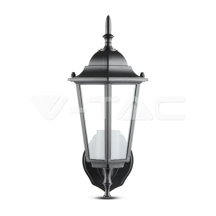 V-TAC Garden Wall Lamp E27 Matt Black Up Image 3