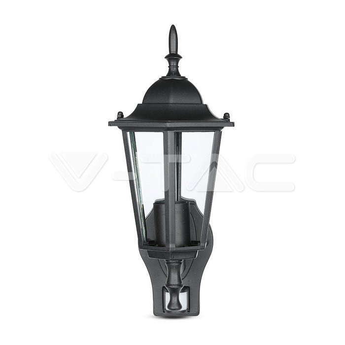 V-TAC Garden Wall Lamp E27 Matt Black With PIR Sensor Image 3
