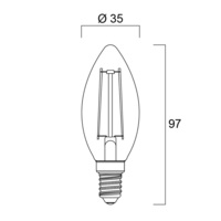 2.1 Watt E14 Filament LED Candle (25w)