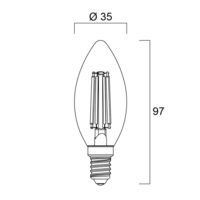 E14 4.4 Watt Filament Candle Bulb (40w)