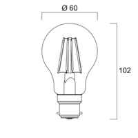 7 Watt B22 (Bayonet) Filament LED Bulb (60w)