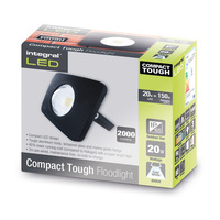 20 Watt Compact-Tough IP65 Floodlight Black
