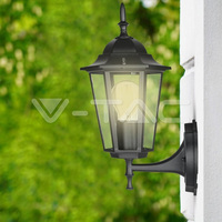 V-TAC Garden Wall Lamp E27 Matt Black Up