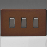 10A 1 or 2 Way Rocker Switches 3-Gang