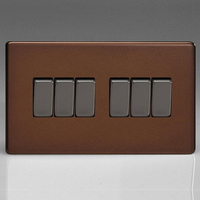 6 Gang 10A 1 or 2 Way Rocker Switches