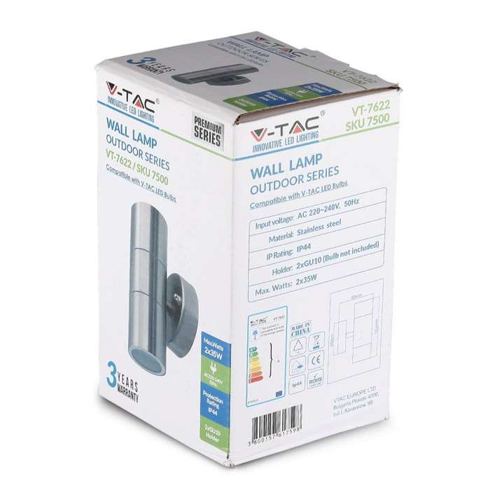 Up/Down Stainless Steel GU10 Wall Lantern Image 4