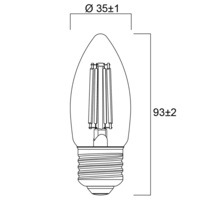 4 Watt E27 Filament LED Candle (40w)