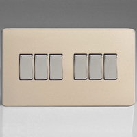 6 Gang 10A 1 or 2 Way Rocker Switches
