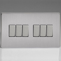6 Gang 10A 1 or 2 Way Rocker Switches