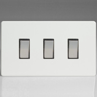 10A 1 or 2 Way Rocker Switches 3-Gang
